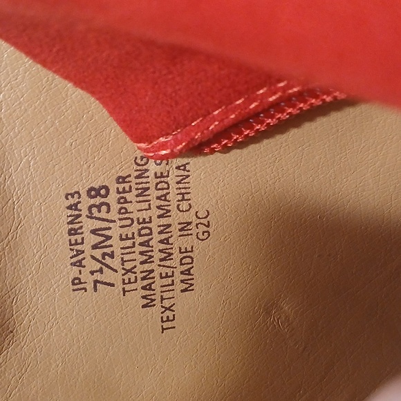 Jessica Simpson Averna Red Suede Ankle Boots Stiletto Heeled Booties size 7.5 - Picture 12 of 13